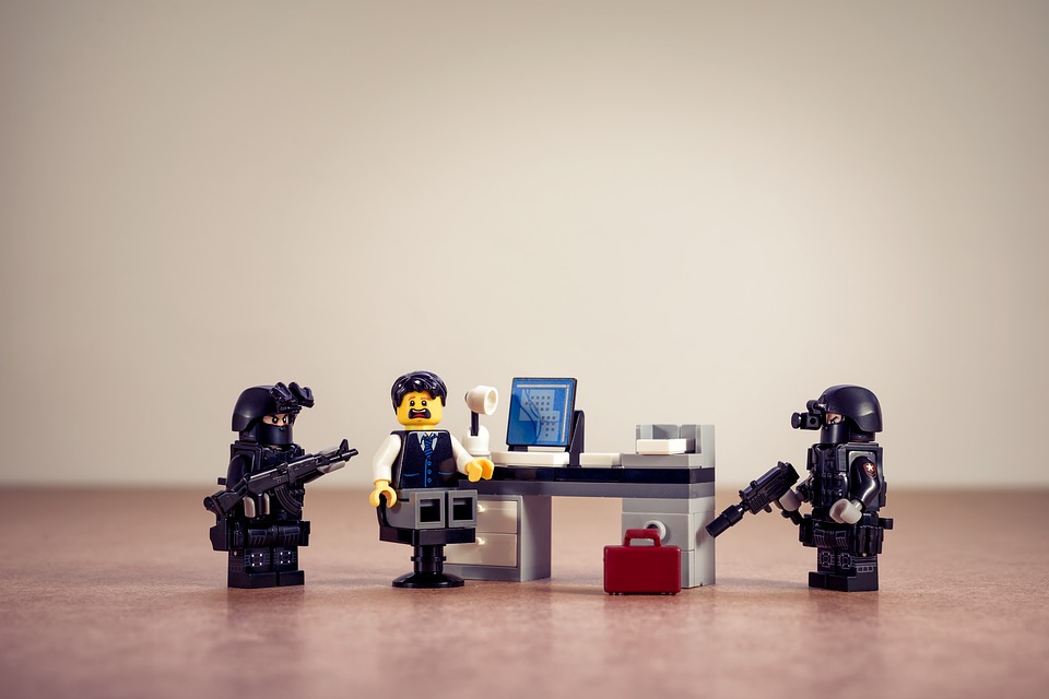 Heavily-armed police Lego figures